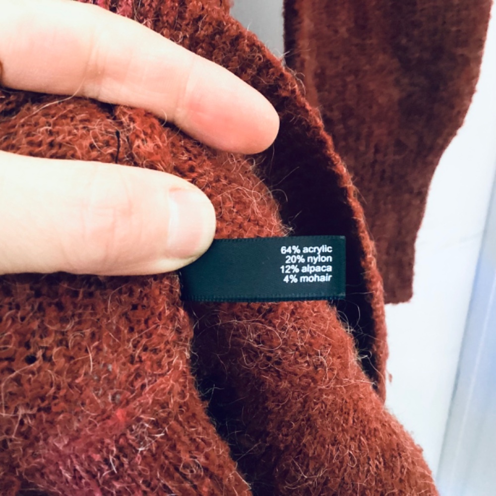 The Limited Rust Red Open-Front Shawl Collar Ruff… - image 6